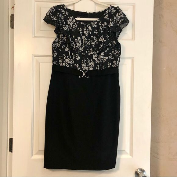ALYX Dress Women’s Floral on Top Pencil Skirt on Bottom with Waist Belt Size 10 - Picture 1 of 13
